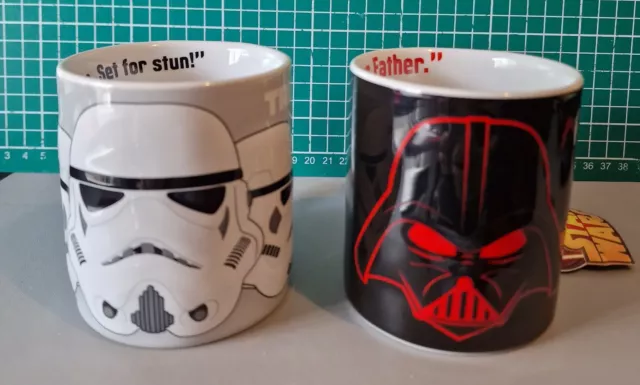 2014 Star Wars Storm Troopers /Vador Lucasfilm Ltd Zeon Two Mug Set