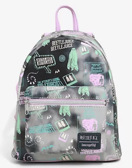 LOUNGEFLY BEETLEJUICE PASTEL Tie Dye Icons Mini Backpack