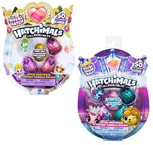 Hatchimals Colleggtibles, Coffret Famille Royale avec 4 et Pack de 4 Saison 6