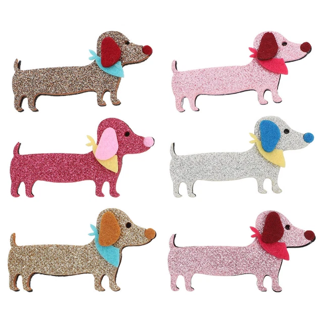 6 piezas horquillas tela de fieltro para perros pinzas para el pelo para perros