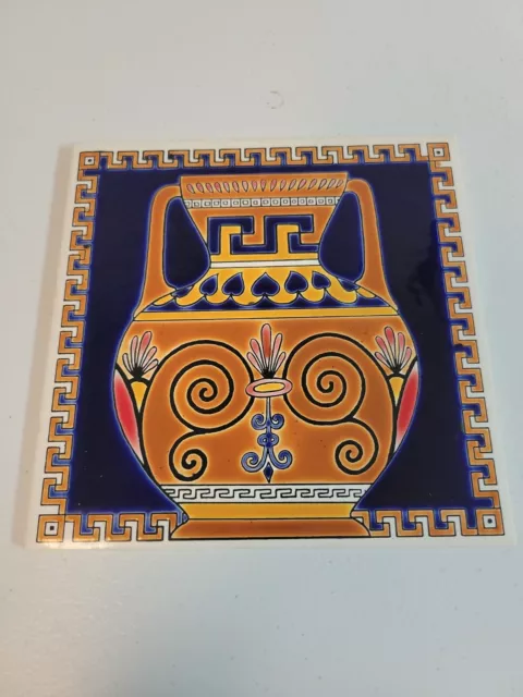 Vintage ROMAN URN GREEK Wall Tile Greece 6” Niarchos Ceramic Décor Wall Art Gift