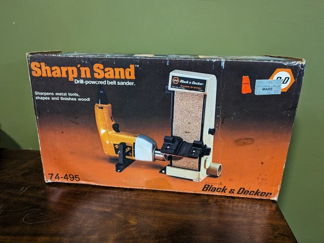 BLACK DECKER SHARP N Sand Drill Powered Belt Sander Tool Sharpener Vintage 23.99 PicClick