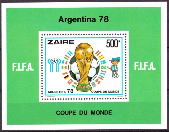 Kongo Zaire Block 18 postfrisch Fußball 1978 #GB672