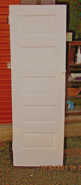 ANTIQUE VINTAGE 5 PANEL INTERIOR DOOR  24 x 72 PAINTED WHITE WE SHIP!!!!!