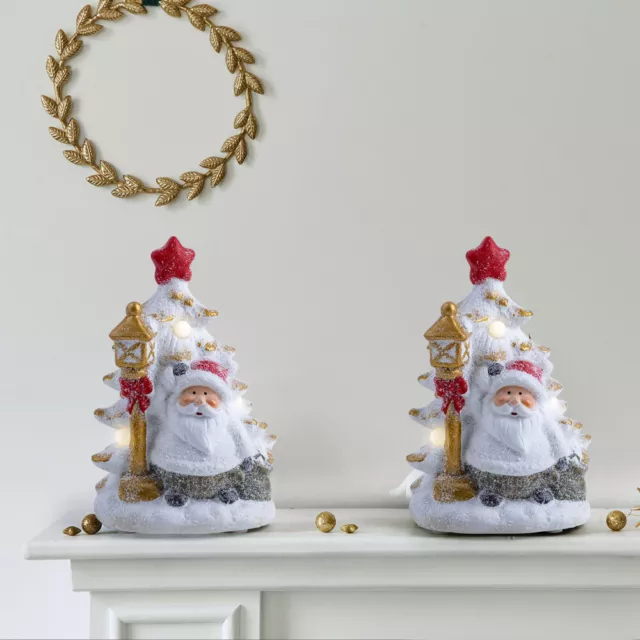 Statuina di Natale Lampada Decorativa Decorazione Natalizia LED Babbo Winter 2er