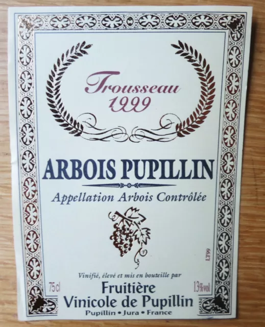 Etiquettes vin FRANCE ARBOIS PUPILLIN Trous Fruitiere Vinicole de P wine labels