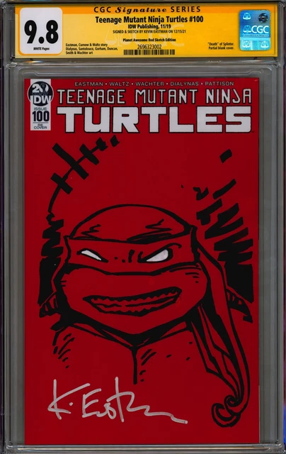 Teenage Mutant Ninja Turtles #100 9.8 CGC Signed & Sketch by Kevin Eastman