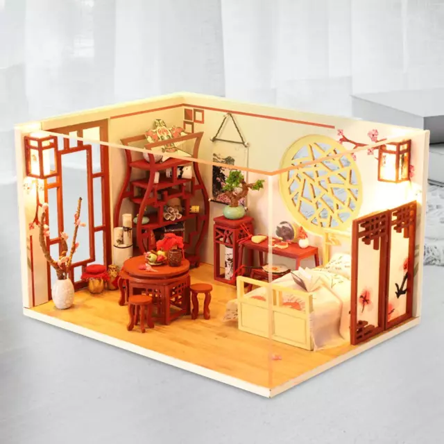 Kit Mini Casa Fai-da-te In Miniatura Per Casa Delle Bambole Con Luce Per Adulti,