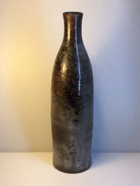 Vase Bouteille De Thierry Chantal Robert, Gres Émaillé. Soliflore. Époque Capron 2