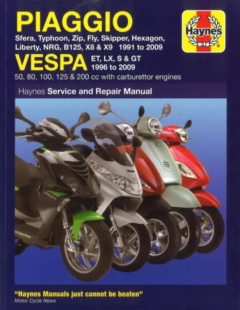 Vespa ET LX S GT (1996-2009) Roller Scooter Mofa repair manual Haynes