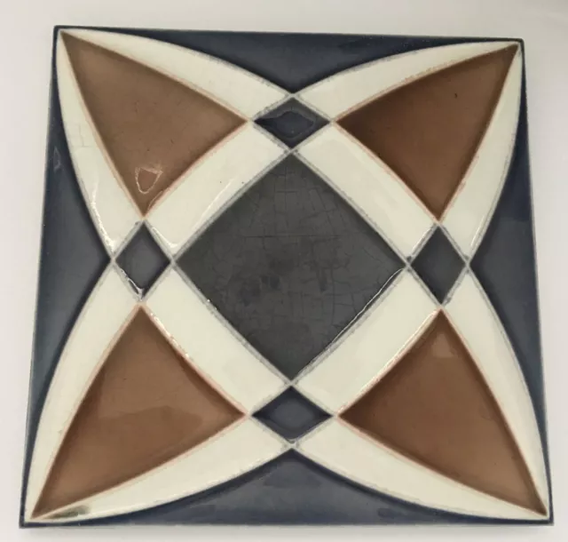 ° Geometric RARE SERVAIS Art Nouveau Tile Secessionist Carreau Jugendstil FLIESE 2
