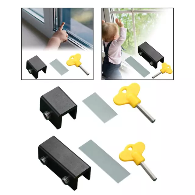 Window Safety Lock Sliding Stopper Kids Easy to Install Theftproof Door Lock