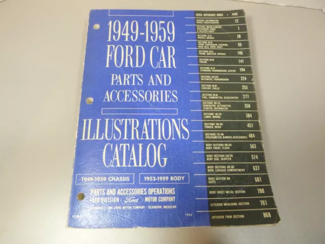 1949-1959 Ford Car Parts and Accessories Illustrations Catalog - 905 Pages -1964