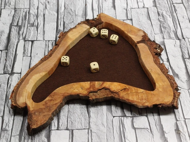 BHHTBB Würfeltablett Aus Leder - Achteckige Würfelschale Mit Samtfutter Für DND & RPG