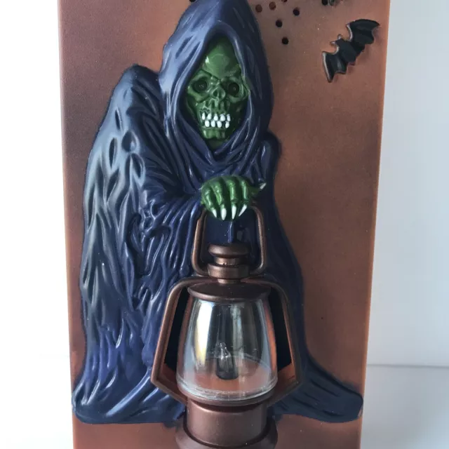 Vintage TALKING Grim Reaper Doorbell State Industrial Halloween Light Up 1995