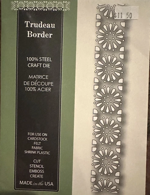 New Poppy Stamps Trudeau Border Die Item # 941 Made in USA with 100% steel