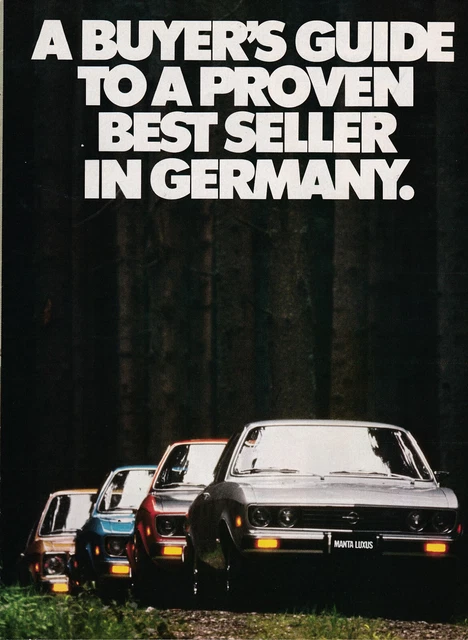 1974 Opel Manta Range, 20-Page Pullout Magazine Ad From USA Publication