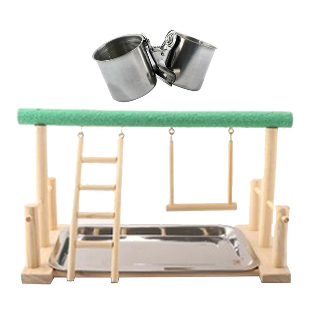 Vogelständer Tabletop Papagei Barsch Holz Spielstand Spielplatz Vogelkäfig
