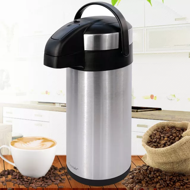 3L/5L Lit Stainless Steel Airpot Hot Tea Coffee Drinks Vacuum Flask Jug Pump New