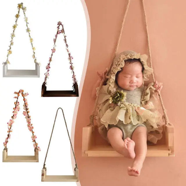 Photography Props Swing Seat With Beautiful Flower GXF Baby Photo Vine T5I5 2