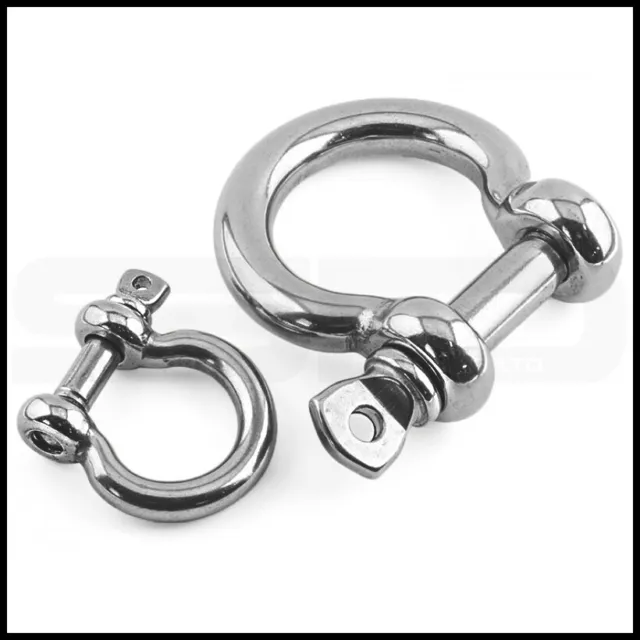 A4 Stainless Steel Bow Shackle Screw Pin / Marine Grade Rigging Fastener M4 -M25