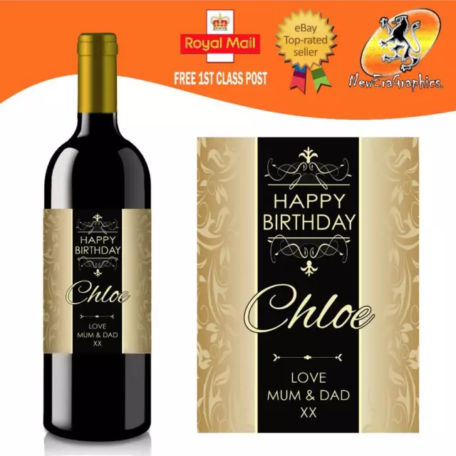 Personalised Wine Bottle Label Birthday Any Occasion Gift