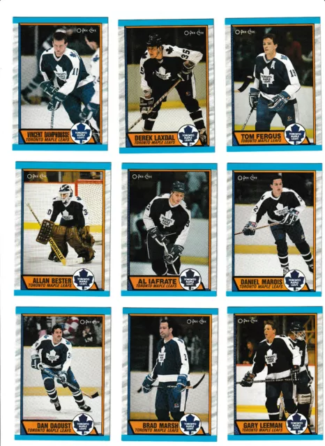 1989-90 Opc Toronto Maple Leafs Complete Team Set (13 Cards)