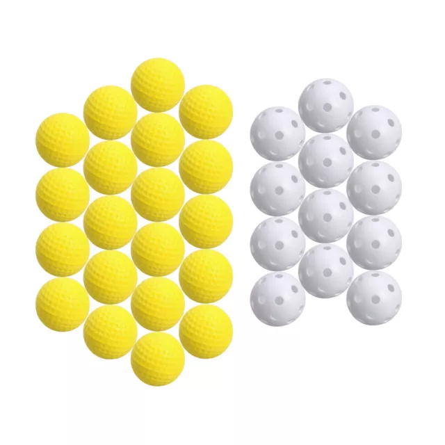 20Pcs Plastic Practice & 12Pcs PU Soft Foam Balls - Indoor Training Baseball-EI