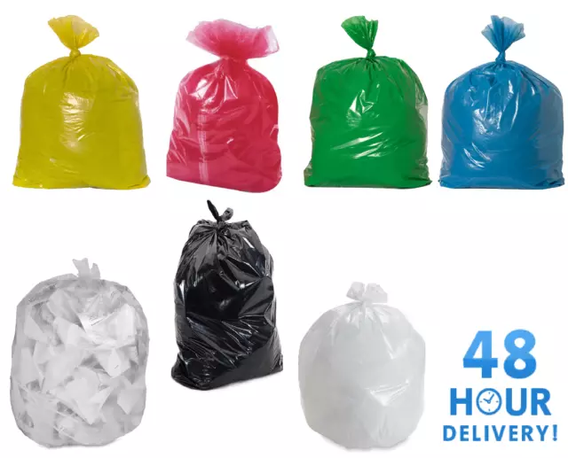 Coloured Black Clear Strong Refuse Sacks Bags Bin Liners Rubbish Bags Uk Made