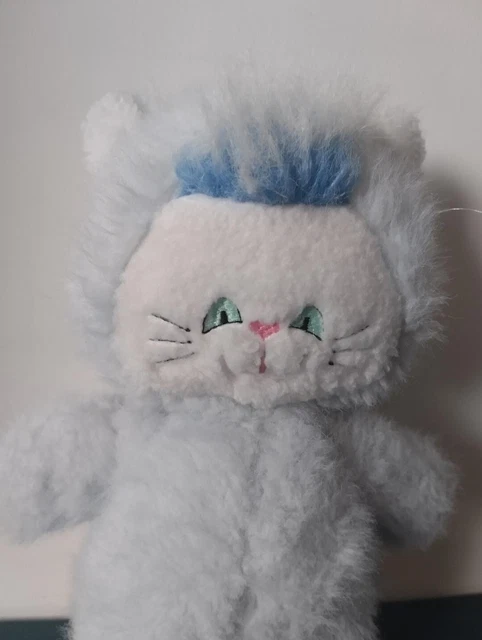 Peluche chat bleu vintage - Tieno - Doudou avec grelot - 2
