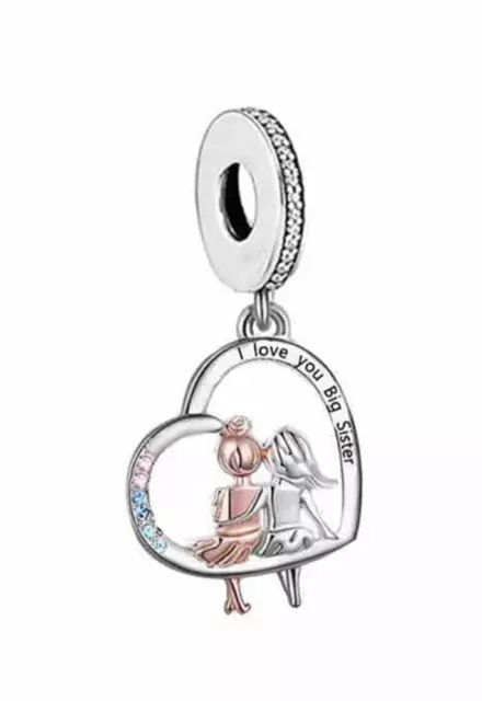 CLOSING DOWN SALE, Brand New Sterling silver I Love You Big Sister Dangle Charm