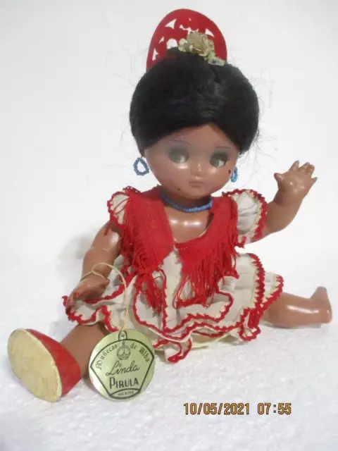 Vintage Pirula Munecas de Alba LINDA Green Flirty Eyes 1950-60 Spain 10" Tall