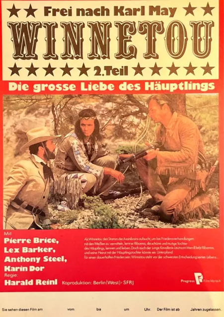 Original Filmplakat - Winnetou II - Pierre Brice - Lex Barker - Karl May