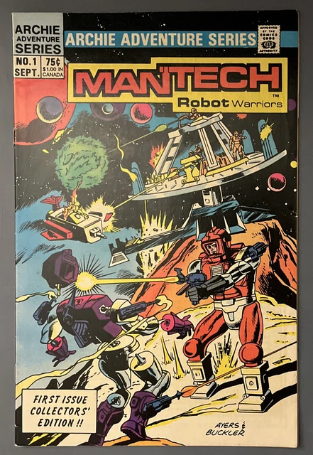 Mantech Robot Warriors #1 (1984 Archie Adventure Series Comics) Remco Toys Fn/Vf