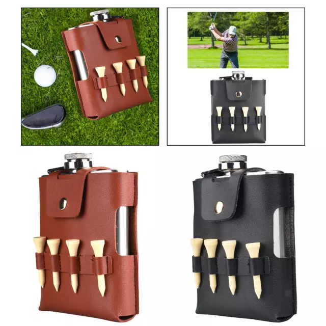 Golfflaschen Geschenkset, Golf Trinkzubehör Set mit PU Lederetui,