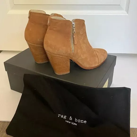 Rag & Bone Margot suede boot bootie tan camel US 8.5/Europe 38.5 3