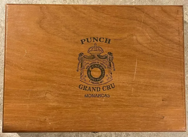 PUNCH GRAND CRU MONARCAS 10 Slot Cigar Box Spanish Honduras (BOX ONLY) Pre-owned