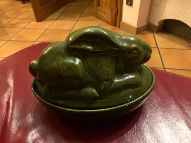 Poterie Ancienne Terrine Lapin Faience Ceramique  Art Populaire