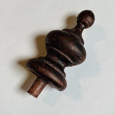 wooden post clock finial turned wood topper brown