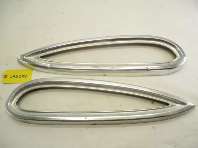1959 Chevy Impala etc Taillight Tail Light Bezels L&R OEM