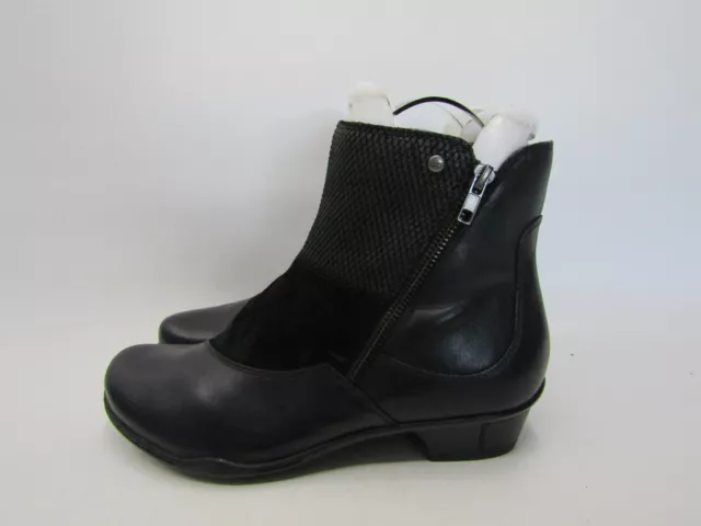 Earth Womens Size 11 B Black Leather Suede Zip Fashion Ankle Boots Booties