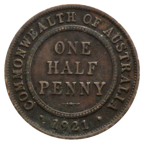 1921 (sy) * 1/2 Penny Australia "Giorgio V" (KM 22) MB+