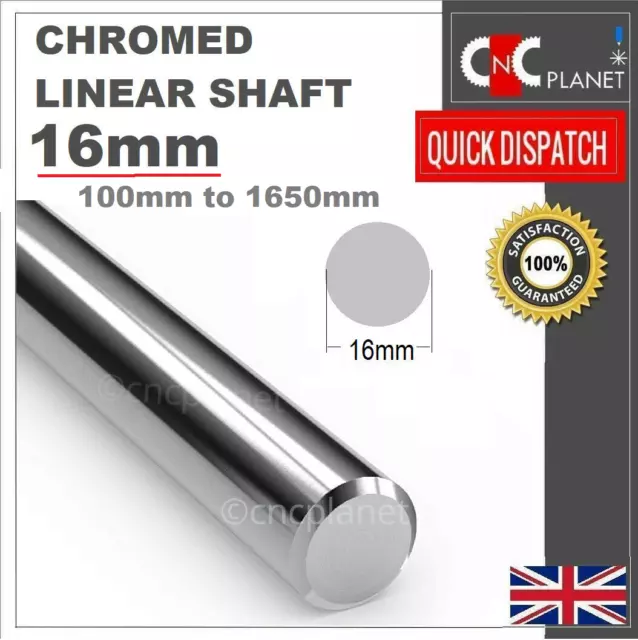 16mm Smooth Chromed Steel Linear shaft Round bar Rail slide rod Bearing 3D CNC