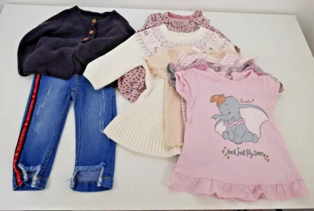 Baby Girl Clothes Lot  3-6 Month Bundle Dresses Top Benetton Jeans Disney Dumbo