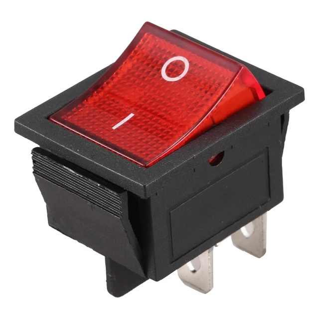 Interrupteur T85 Interrupteur à Bascule 4 Broches IP55 Huayu - Rouge/Noir/Blanc Bouton On Off 220v Interrupteur T85 Interrupteur à Bascule 4 Broches IP55 Huayu - Rouge/Noir/Blanc Bouton On Off 220v