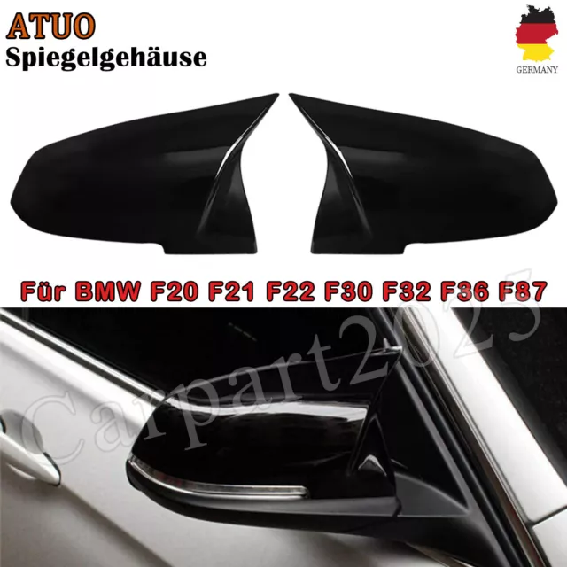 Spiegelkappen Für BMW F20 F22 F23 F30 F31 F32 F36 F87 Sport Optik Schwarz Glänz