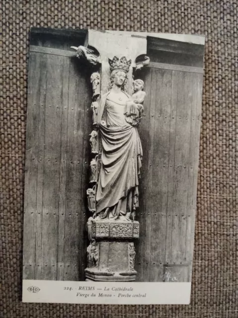 Cpa Reims The Virgin Cathedral Of The Menau