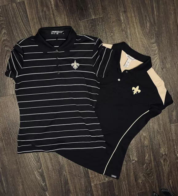 SAINTS NWOT Nike Womens Dri-Fit Golf Polo + SAINTS Celebrity Pro TCC Logo Sleeve