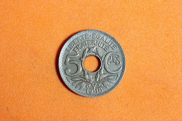 1918 France 5 Centimes Copper-Nickel Coin #M17600