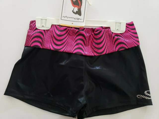 New Gymnastics Mini Bar Shorts DANCE Leotard Cheer Dreamlight Black Pink AXS New Gymnastics Mini Bar Shorts DANCE Leotard Cheer Dreamlight Black Pink AXS